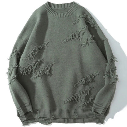 LOFTALIA AMERICAN RIPPED SWEATER