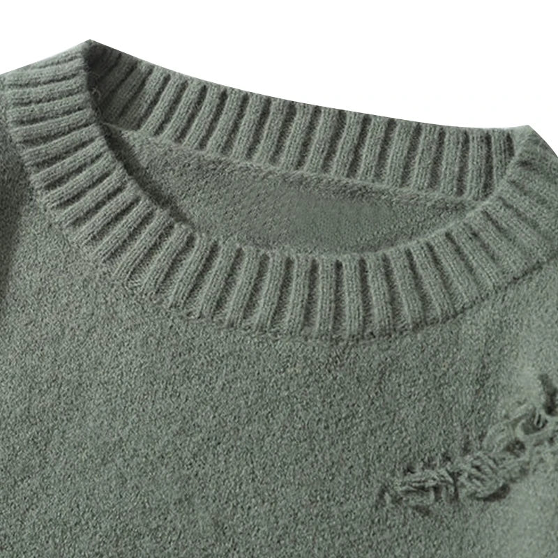 LOFTALIA AMERICAN RIPPED SWEATER