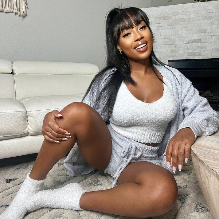 LOFTALIA WOMEN FLUFFY PAJAMA SET